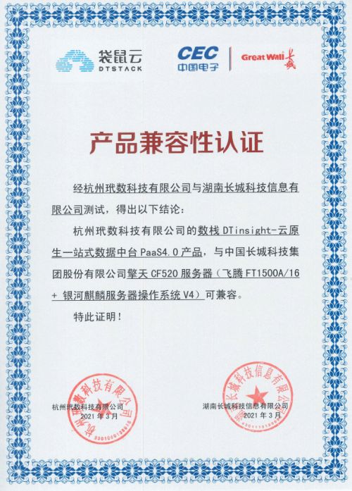 袋鼠云数栈DTinsight携手十大信创厂商完成产品兼容互认证，夯实国产化基础软件服务生态